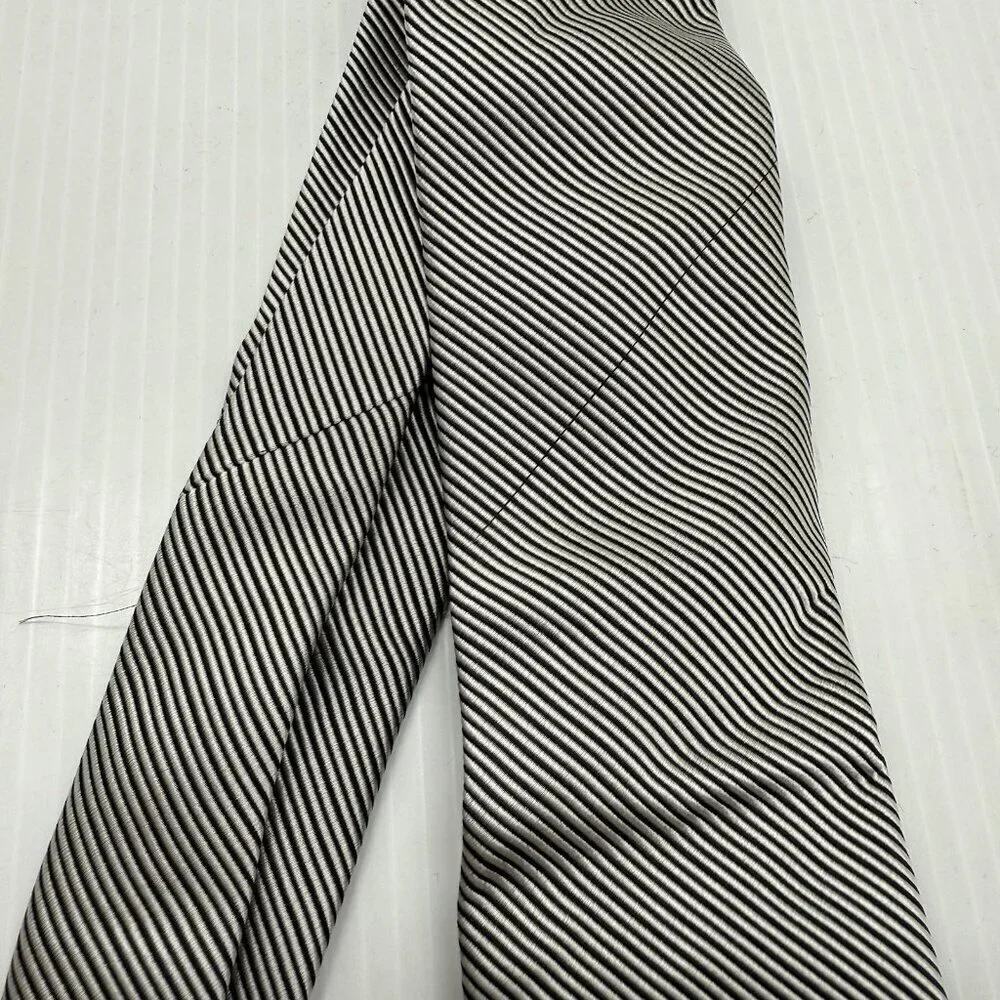 David Donahue Silk Tie Black White Stripe Twill Italian Made Classic $135 New